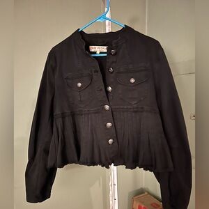 Free People Black pleated jacket